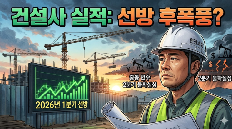  건설사 2026년 1분기 실적 선방, 중동 변수가 불러올 2분기는 어떨까?