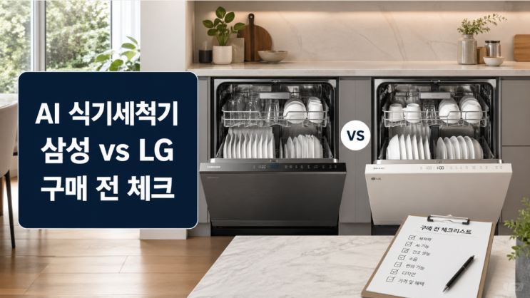  AI식기세척기 추천대상, 삼성·LG 비교 전 체크할 점