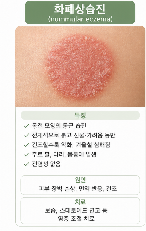  동전모양피부염(화폐상습진) 무좀 어루러기 감별하려면?