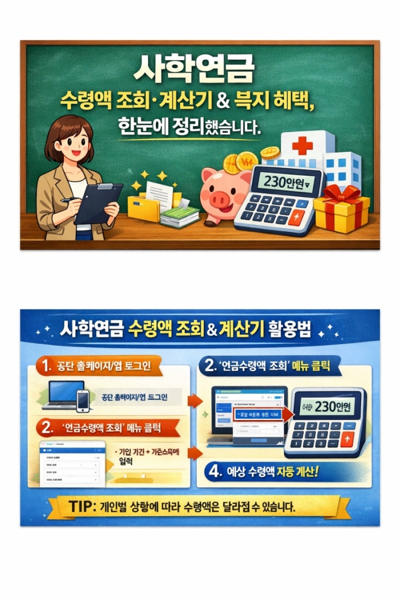 사학연금 수령액 조회·계산기 & 복지 혜택 총정리