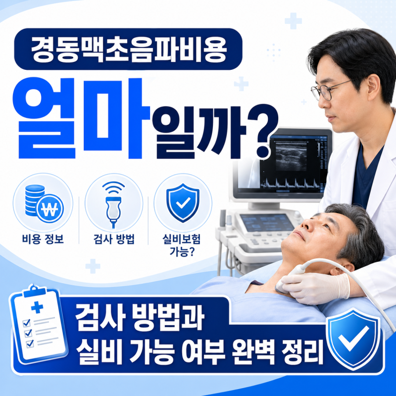 경동맥초음파비용 얼마일까? 검사 방법과 실비 가능 여부 완벽 정리