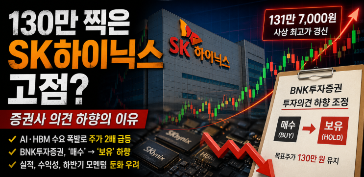  130만 찍은 SK하이닉스 고점? 증권사 의견 하향의 이유