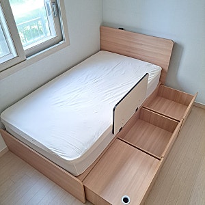 초등학생 슈퍼싱글수납침대 : 누어 룬드빅 수납 침대 프레임 헤드형 SS