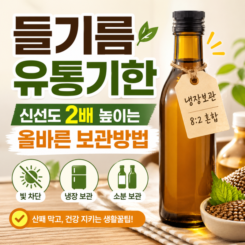 들기름 유통기한, 소비기한과 신선도 2배 높이는 올바른 보관방법