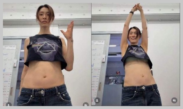 가희, 사무실서 나홀로 '아찔' 복근 노출하며 춤판…군살 제로 탄탄 복근 깜짝