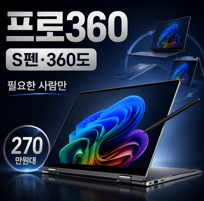 NT960QHA-K71A 갤럭시북5 프로360 S펜과 360도 회전이 진짜 필요한 사람만 사야 하는 이유
