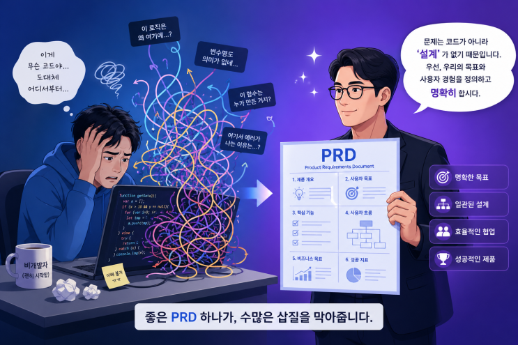  비 개발자의 바이브 코딩, 왜 항상 완성 직전에 무너질까? (feat. AI 기획과 PRD)