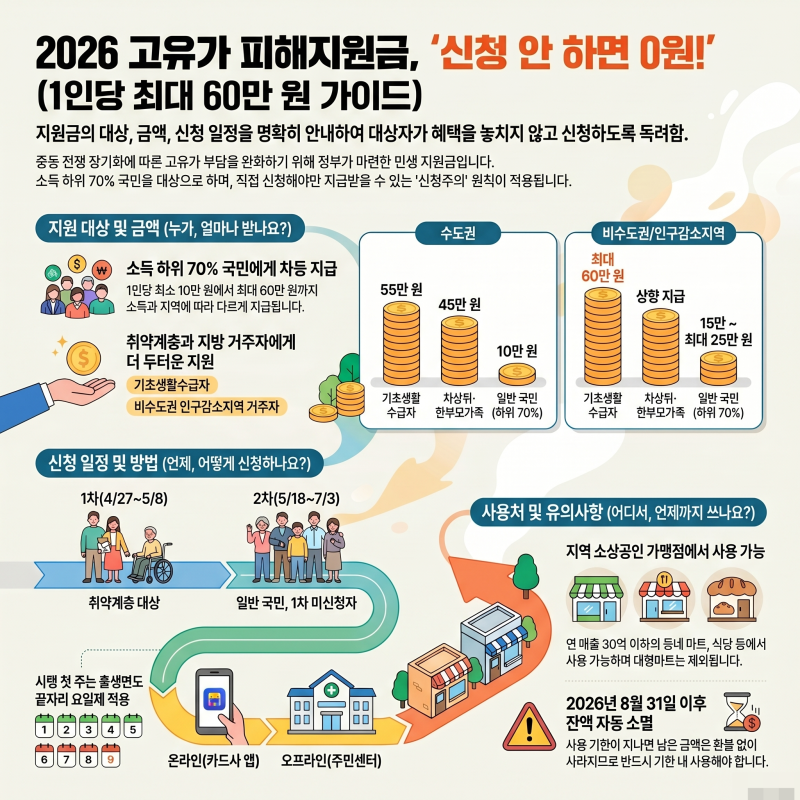 고유가 피해지원금 신청 방법 기간 A to Z — 못 받으면 진짜 손해입니다