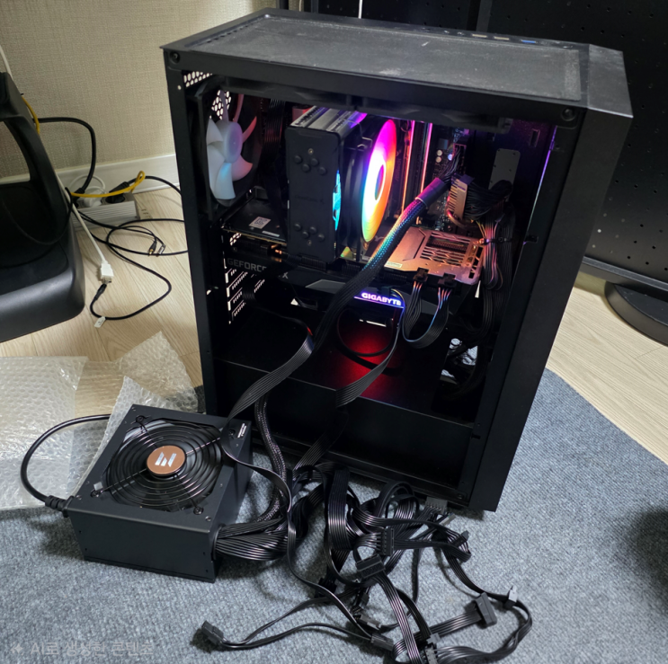  사우동 김포 컴퓨터수리 '에어건 청소 후 전원 안켜짐' DEEPCOOL 700W 파워 고장 당일 출장