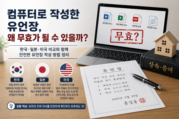  컴퓨터로 쓴 유언장, 왜 무효가 될 수 있을까?