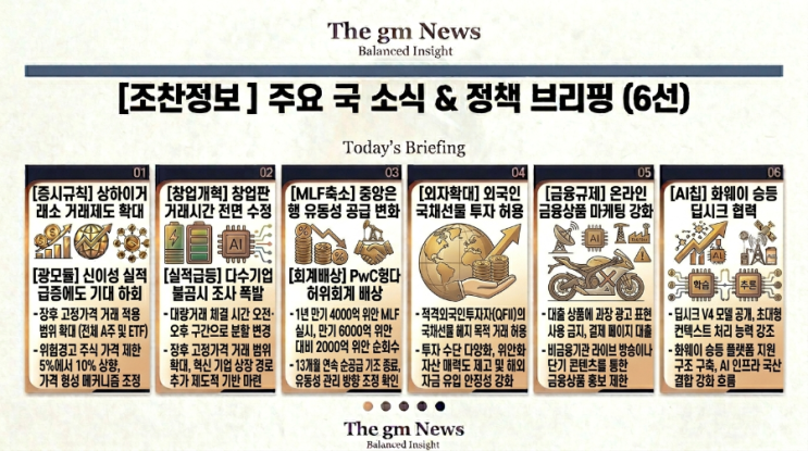  [조찬정보]A주 전 종목 확대 상하이거래소 규칙 전면 변경