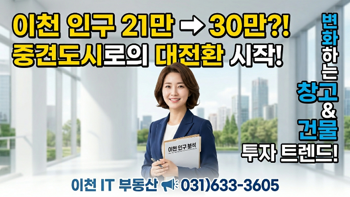  이천 인구 21만 → 30만 시대 올까?중형도시 전환이 창고·빌딩 임대료에 미치는 시나리오
