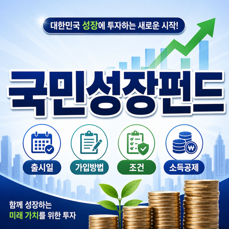  국민성장펀드 출시일 가입 방법 조건 소득공제 핵심만! (최대 1800만원)
