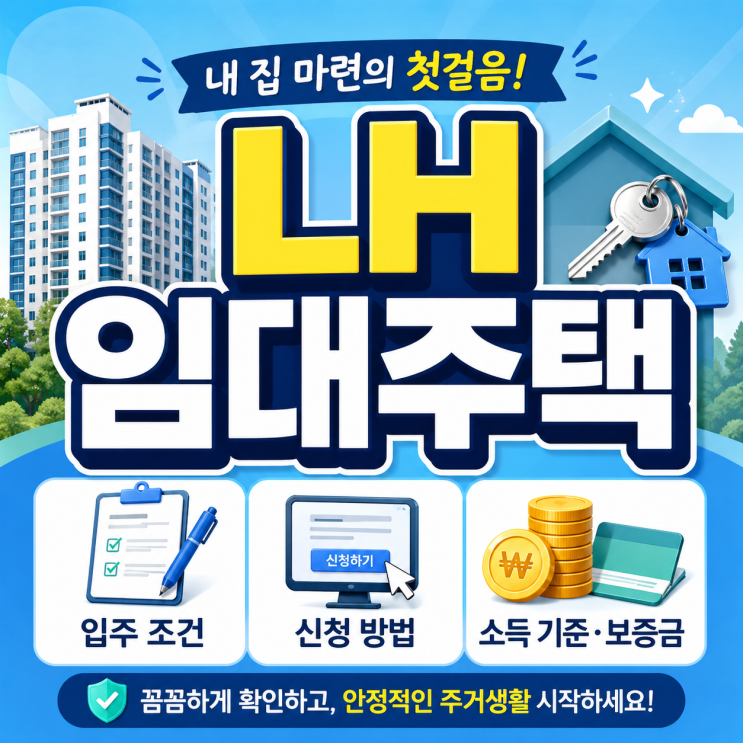  LH 임대주택 입주 조건 신청 방법 소득 기준 보증금 (2026 체크포인트)
