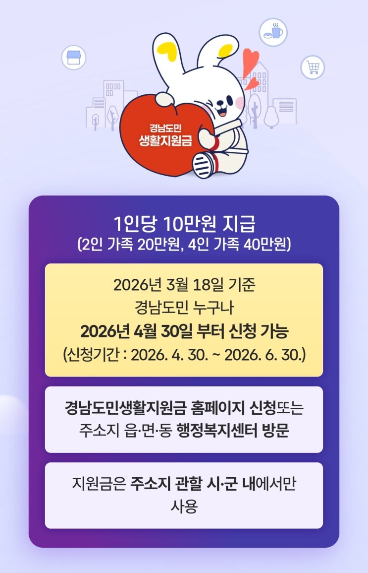  경남도민지원금 신청방법 1인당 10만원 총정리 (4/30 시작, 놓치면 손해)