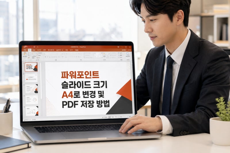 파워포인트 슬라이드 크기를 A4로 변경하고 PDF로 저장하는 방법