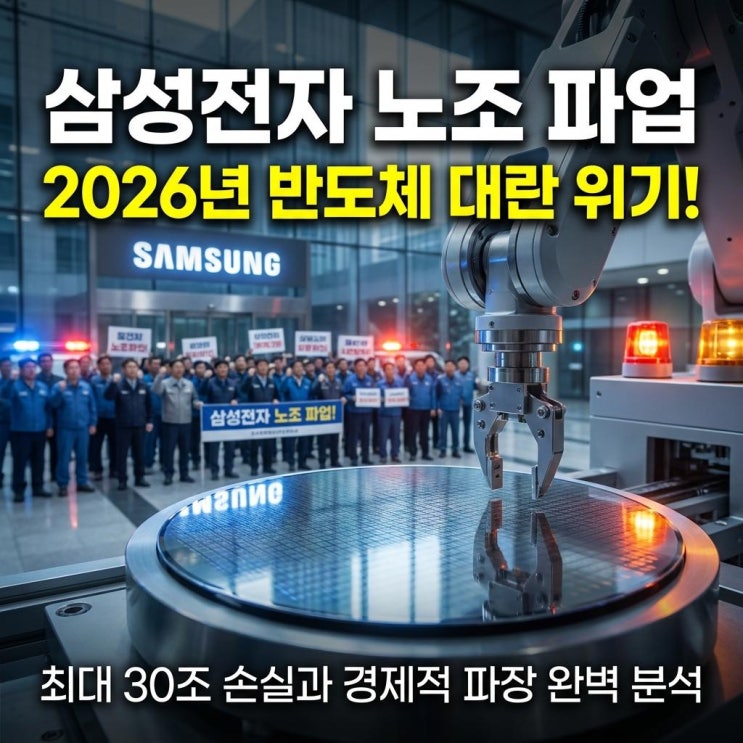  삼성전자 노조 파업 2026년 반도체 대란 위기! 최대 30조 손실과 경제적 파장 완벽 분석