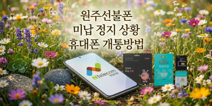  원주선불폰 미납 정지 상황 휴대폰 개통방법