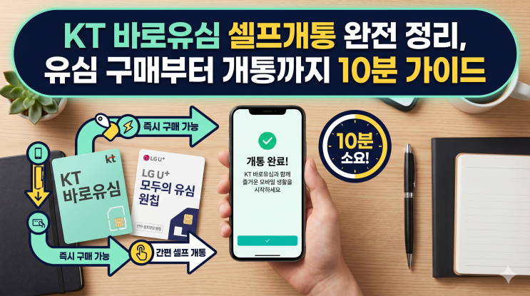  KT 바로유심 셀프개통 완전 정리, 구매부터 접수까지 10분 가이드