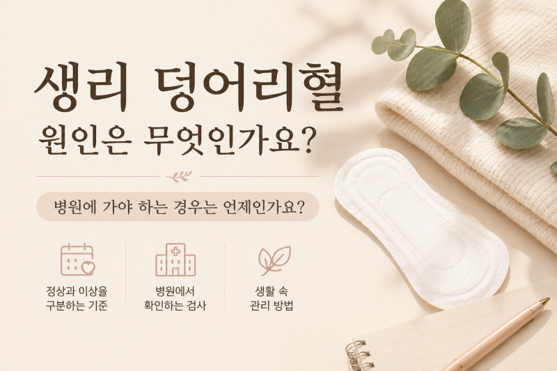 생리 덩어리혈 원인은 무엇인가요? 병원에 가야 하는 경우는 언제인가요?