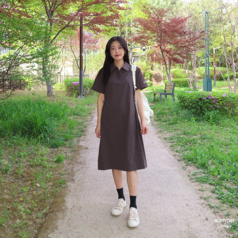노르디스크 카리나패션! 미미르 카라 반팔 원피스 스트링 백팩 추천 여자 여름 코디