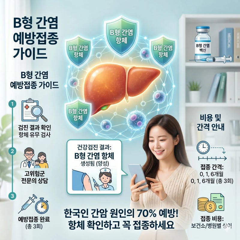 B형 간염 예방접종 비용 및 주의사항 접종 간격 정리 (항체 검사 필수)