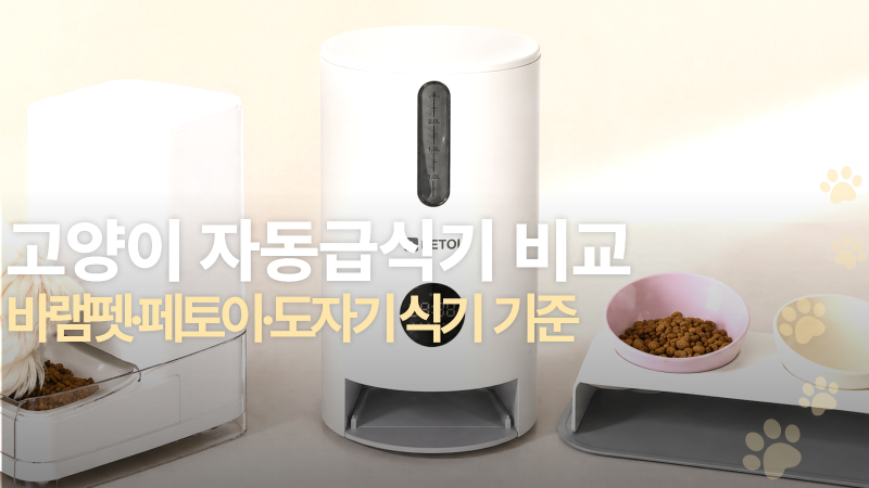 고양이 자동급식기 3종 비교｜바램펫·페토이·도자기 식기 실사용 후기