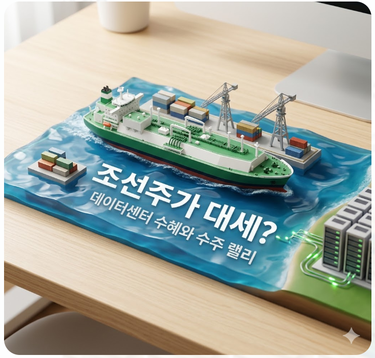  한화오션 HD한국조선해양 삼성중공업 실적 호조, 데이터센터 수혜와 수주 랠리