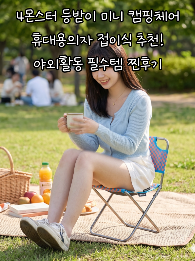 4몬스터 등받이 미니 캠핑체어 휴대용의자 접이식 추천! 야외활동 필수템 찐후기