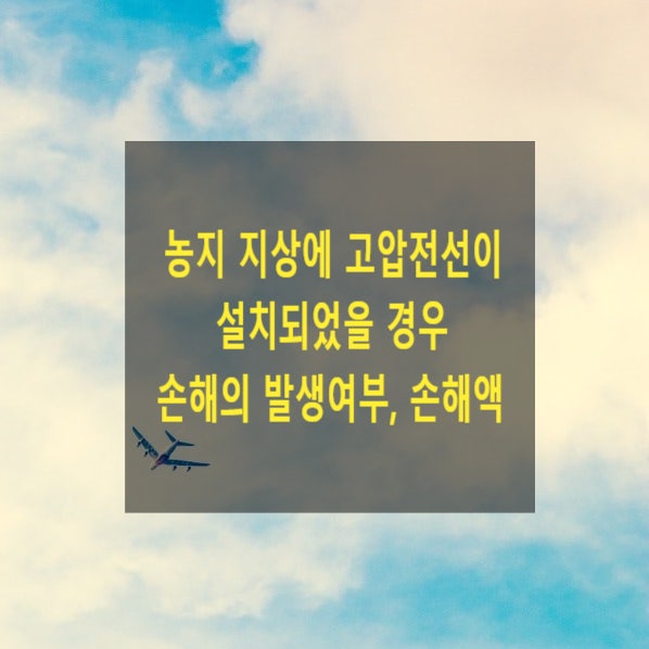  농지 지상에 송전선이 설치되었을 경우 손해의 발생여부, 손해액