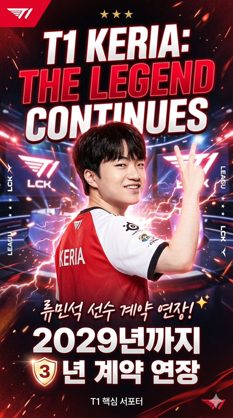 케리아 재계약 확정! T1과 2029년까지 동행
