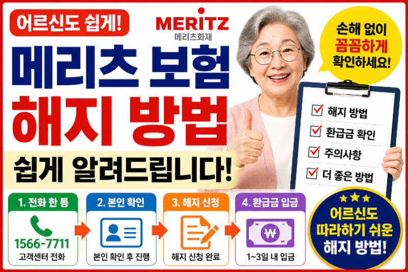 메리츠 보험 해지 방법 쉽게 정리 (어르신도 따라하는 방법)