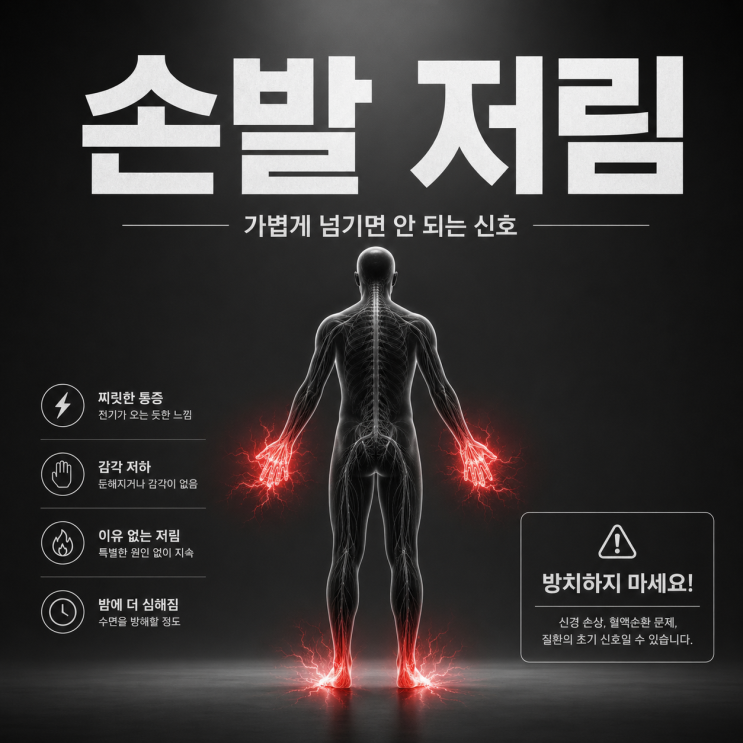  [손발 저림 원인] 찌릿찌릿! 혈액순환 탓만 하다가 큰 병 키웁니다 (이것 꼭 확인!)
