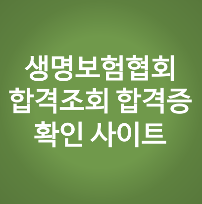 생명보험협회 합격조회 합격증 확인 사이트