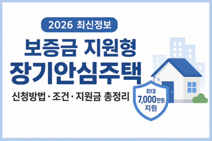 보증금 지원형 장기안심주택 조건 완벽정리 (+7000만원 지원 받는 법)