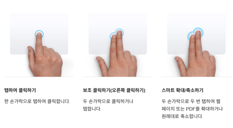 애플 트랙패드 & 매직마우스 제스처 정리✋️