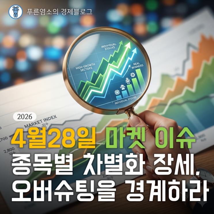  [마켓 이슈] 종목별 차별화 장세, 오버슈팅을 경계하라 (2026.04.28)