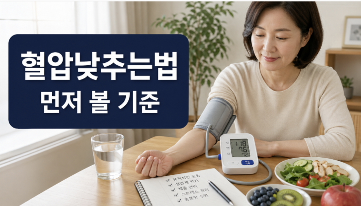  혈압낮추는법, 음식·운동보다 먼저 봐야 할 기준