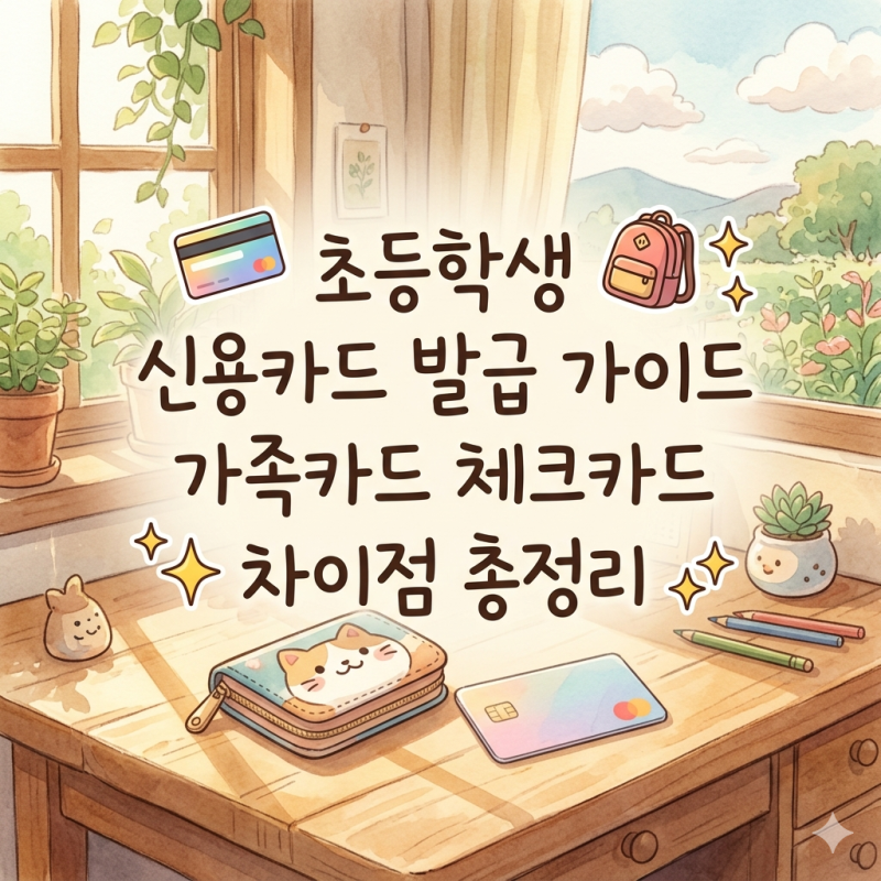 초등학생신용카드 가능할까 가족카드 체크카드 차이 쉽게 정리