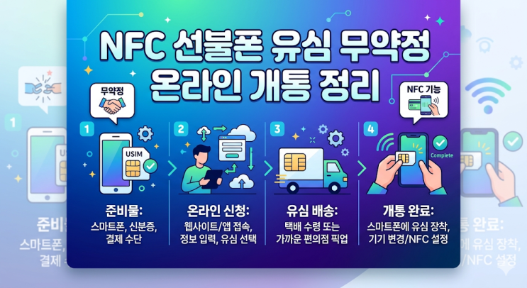  NFC 선불폰 유심 무약정 온라인 개통 정리