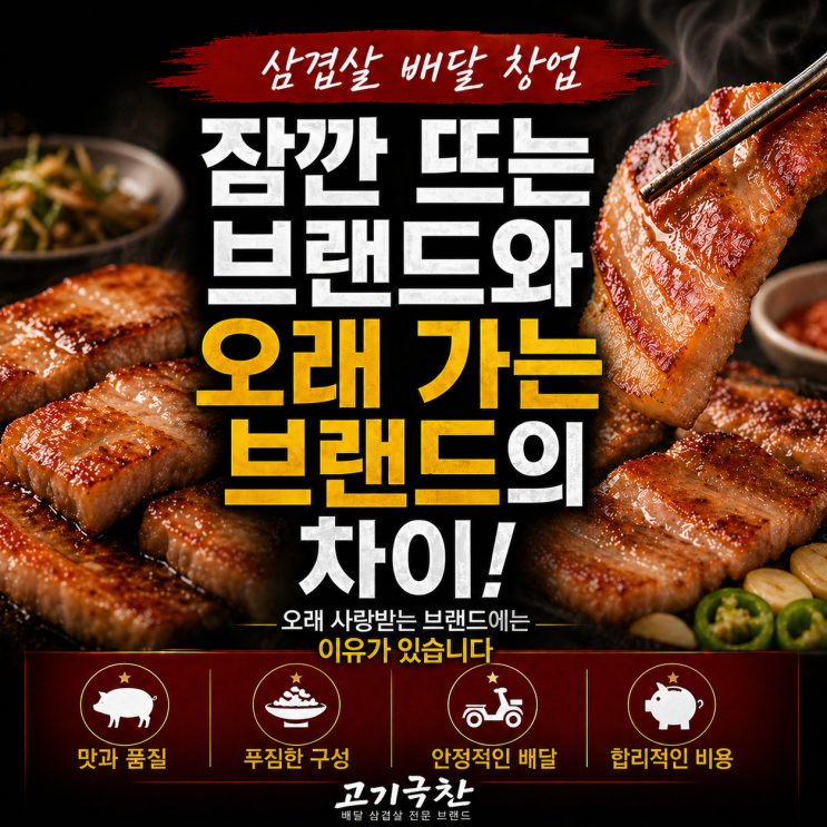  삼겹살 배달 창업, 잠깐 뜨는 브랜드와 오래가는 브랜드의 차이