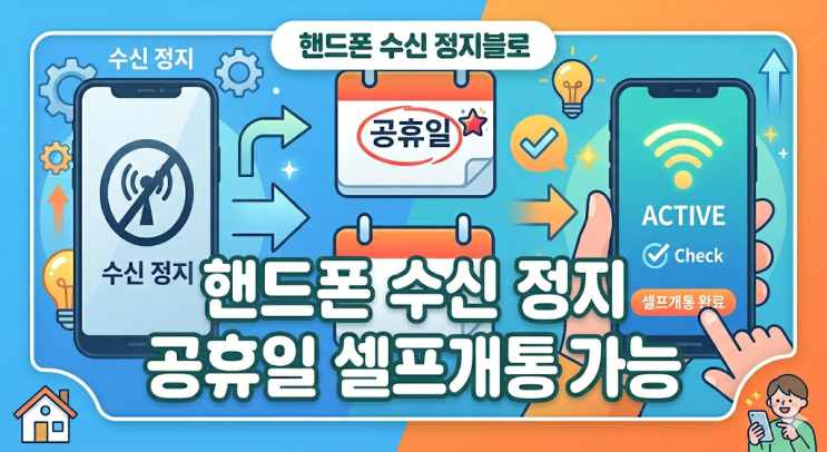  핸드폰 수신 정지 공휴일 셀프 개통 가능