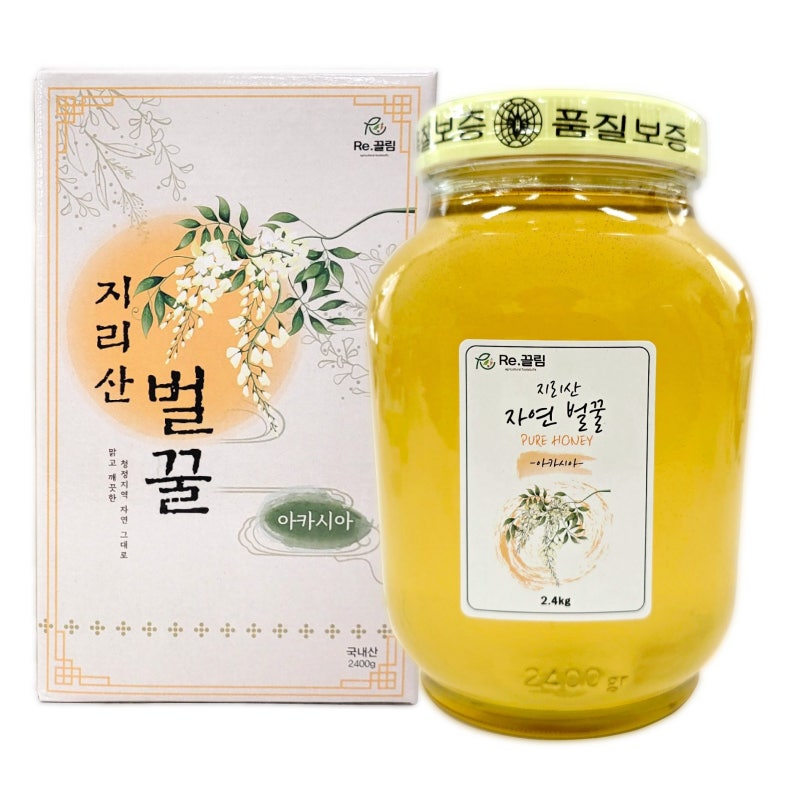 (꿀) 지리산 아카시아 벌꿀 2.4kg 솔직 후기, 진짜 꿀의 깊은 맛~