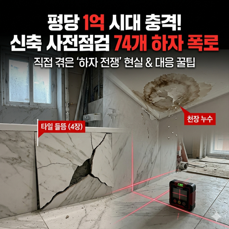  신축 아파트 사전점검 찐 후기, 평당 1억 시대 부실공사 하자 리스트 현실