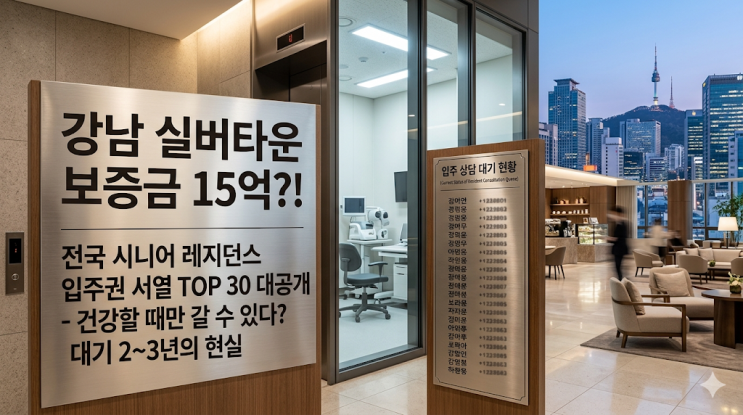 강남 한복판 실버타운 보증금 15억? 시니어 레지던스 입주권 서열의 현실