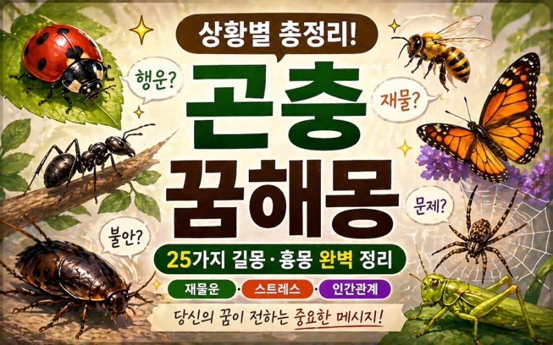 곤충 꿈해몽 25가지 (길몽·흉몽 총정리)