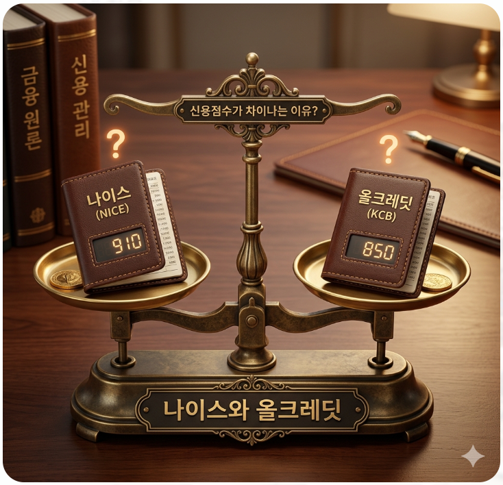  나이스와 올크레딧 신용점수가 차이나는 이유?