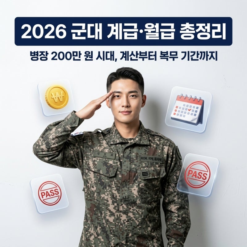 군대 계급 기간 월급, 계산, 복무기간 등 총정리 (2026년)