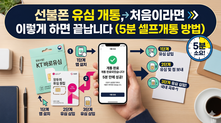  선불폰 유심 개통, 처음이라면 이렇게 하면 끝납니다 (5분 셀프개통 방법)