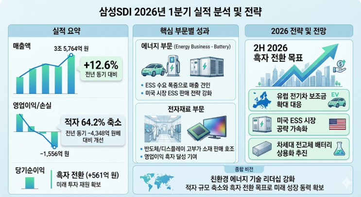  삼성SDI 1분기 영업손실 1,556억/ 적자지속,하락폭은 크게 줄여